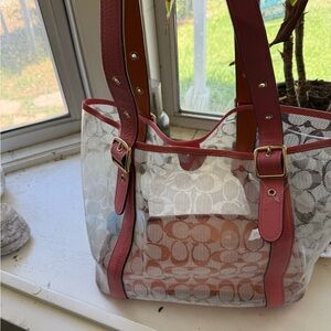 Coach Pink Tote Bag with Signature Style